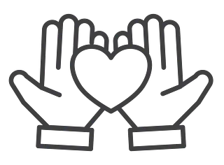 Et ikon av en hånd som holder noen krystaller